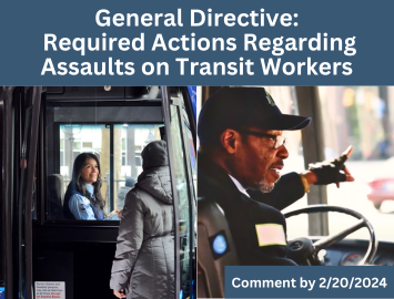 Seeking input to help FTA and transit agencies address the risks frontline workers face