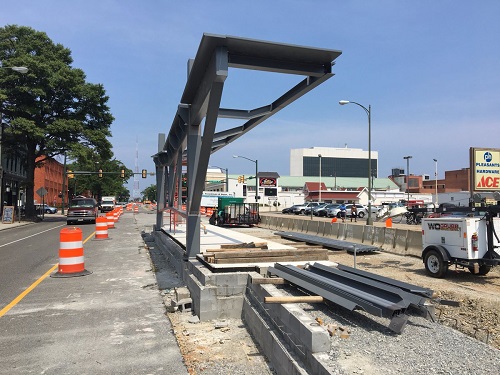 Pulse BRT under construction, Richmond, VA