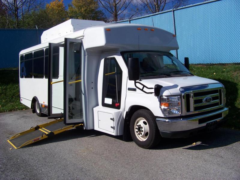 A test bus during gasoline check-in at the Bus Testing Center
