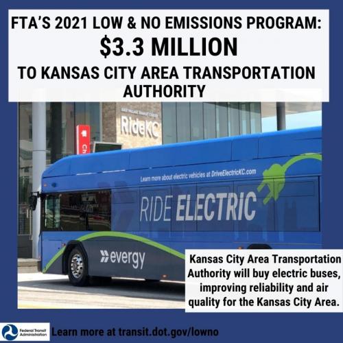 Kansas City Area Transportation Authority will buy electric buses, improving reliability and air quality for the Kansas City Area.
