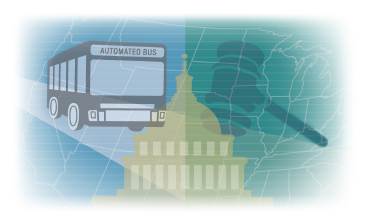 Automated transit bus graphic