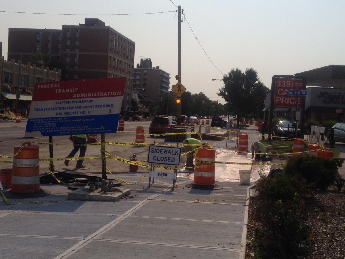 Construction of Clifton Boulevard BRT curbside stations within the Cleveland and Lakewood communities.  