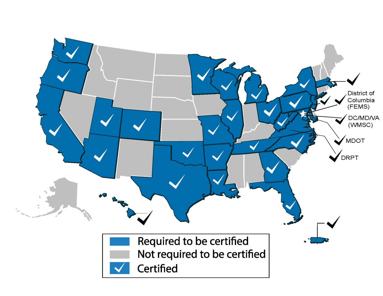 State Safety Oversight Certification Map Fta