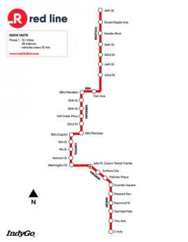 IndyGo Red Line map