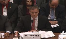 FTA Executive Director Matthew Welbes testifying before House subcommittee