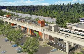 Courtesy Sound Transit Aerial view of Mountlake Terrace station (rendering)