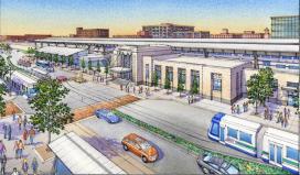 Rendering of Oklahoma City transit hub