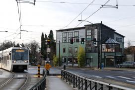 courtesy Thomas Le Ngo on Flickr Light rail train near new development