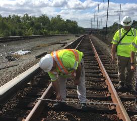 Safety staff inspect WMATA track